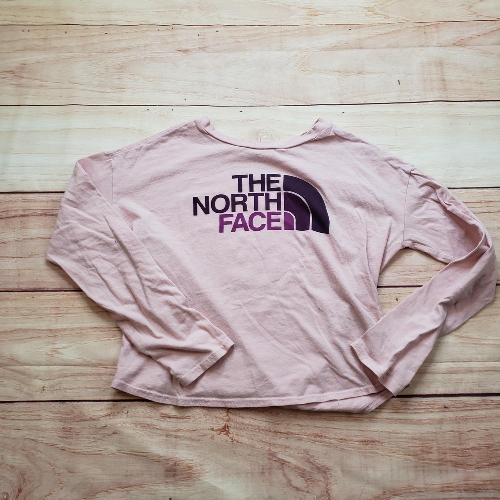 The North Face‎ T-Shirt Girls 14-16 Pink Long Sleeve Crew Neck Graphic Tagless